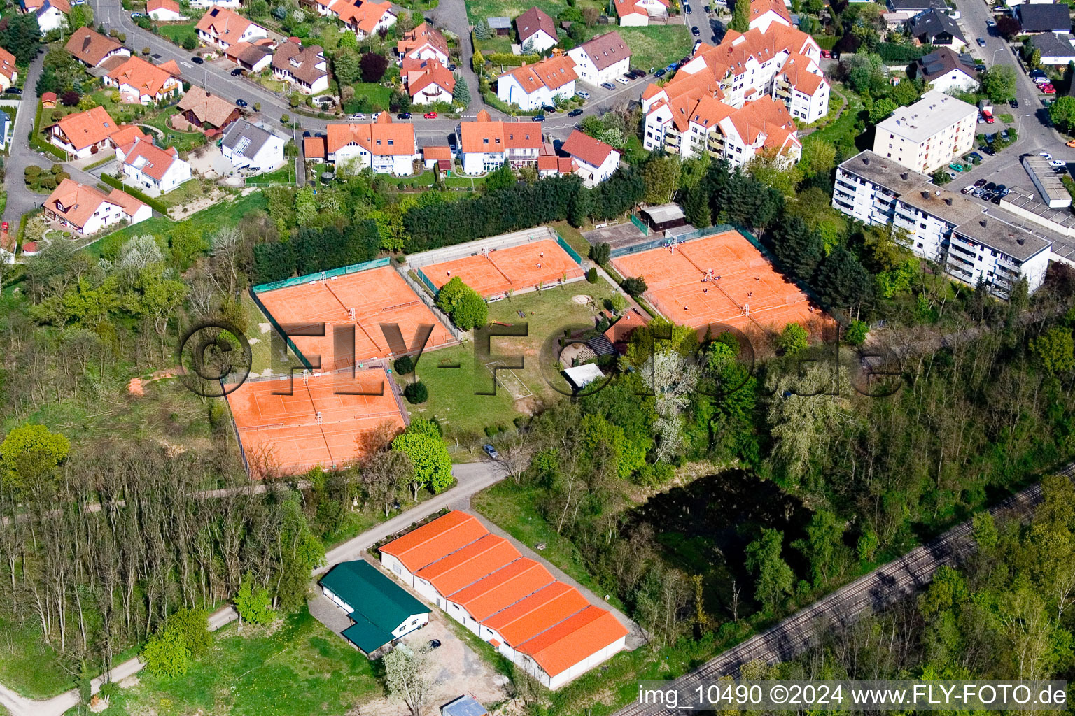 Tennis club in Jockgrim in the state Rhineland-Palatinate, Germany out of the air