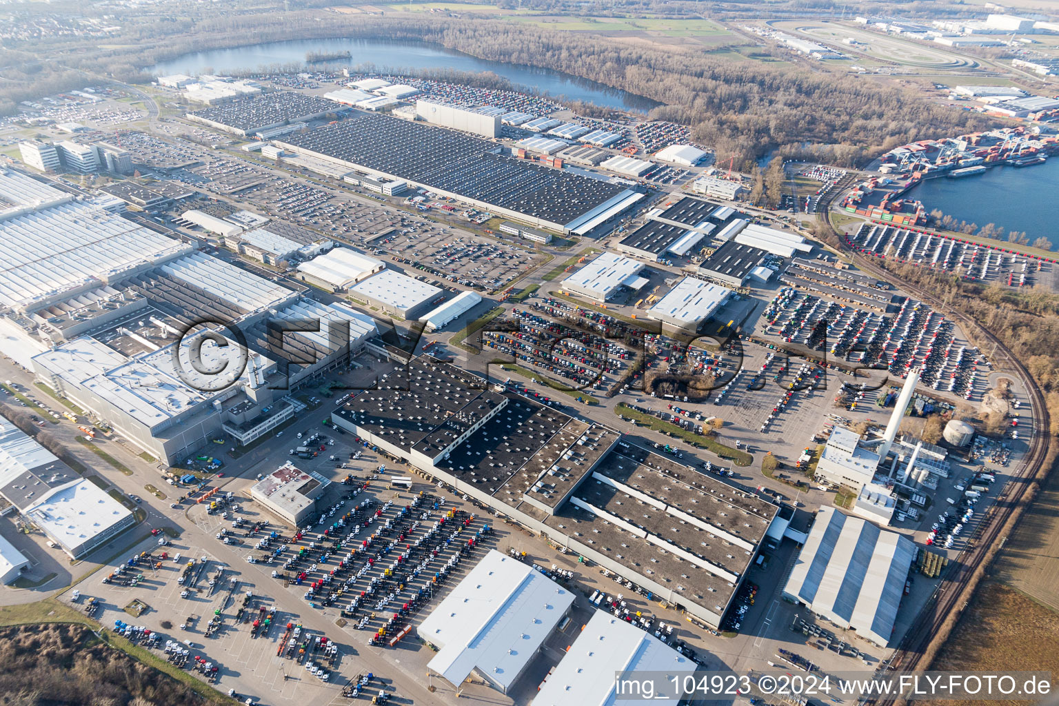 Daimler in the district Maximiliansau in Wörth am Rhein in the state Rhineland-Palatinate, Germany out of the air