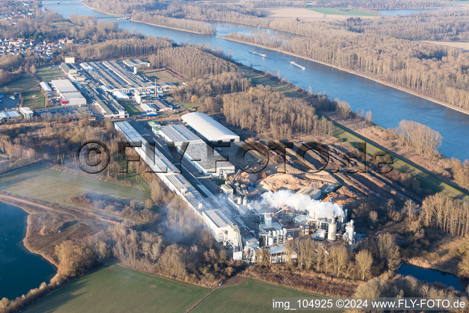 Aerial photograpy of Germersheim in the state Rhineland-Palatinate, Germany