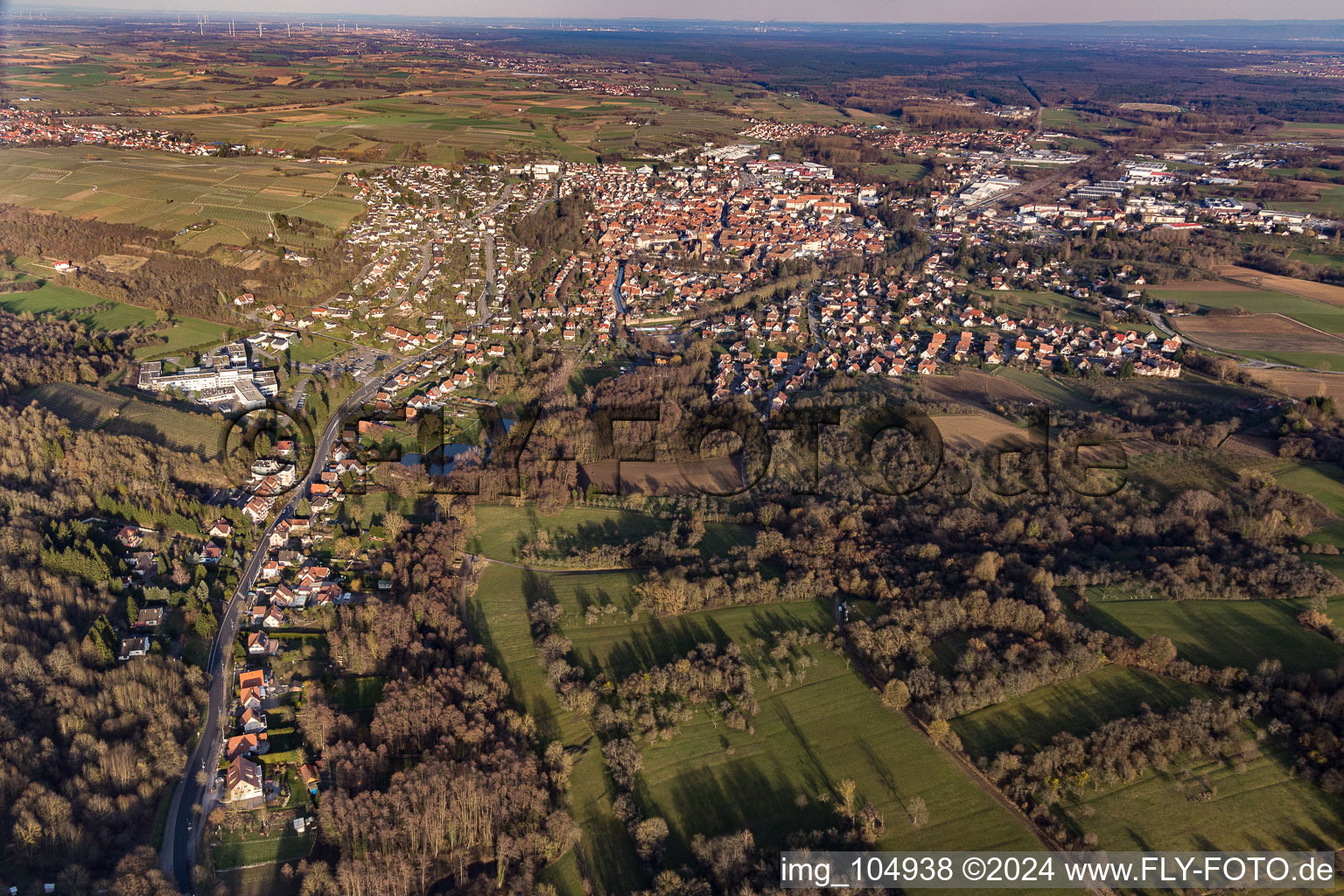 Aerial photograpy of Wissembourg in the state Bas-Rhin, France