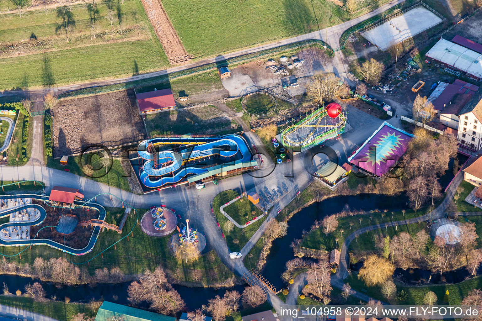 Aerial photograpy of Leisure Centre - Amusement Park Didiland in Morsbronn-les-Bains in Grand Est, France