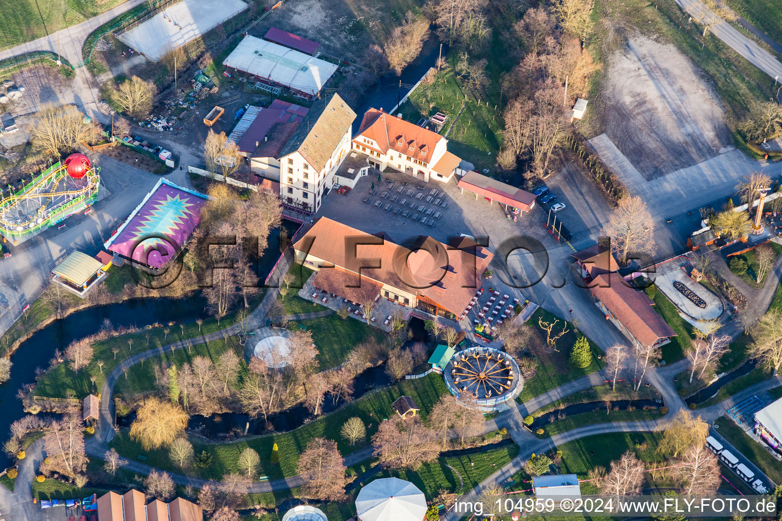 Oblique view of Leisure Centre - Amusement Park Didiland in Morsbronn-les-Bains in Grand Est, France