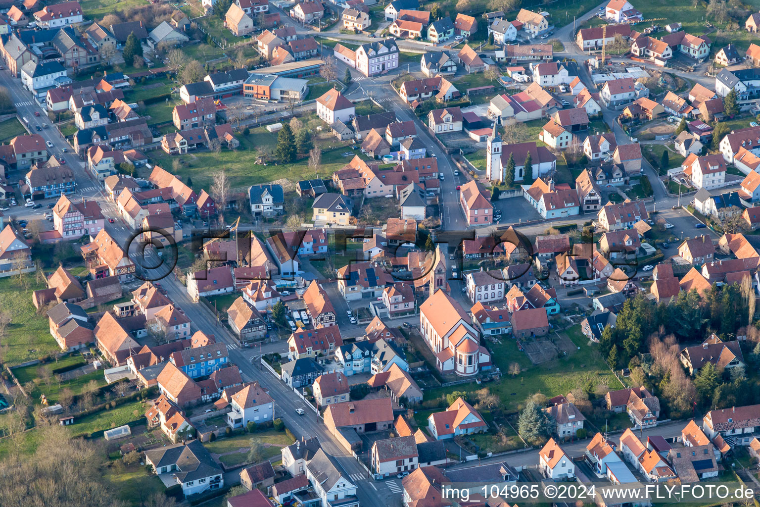 Grand Rue in Gundershoffen in the state Bas-Rhin, France