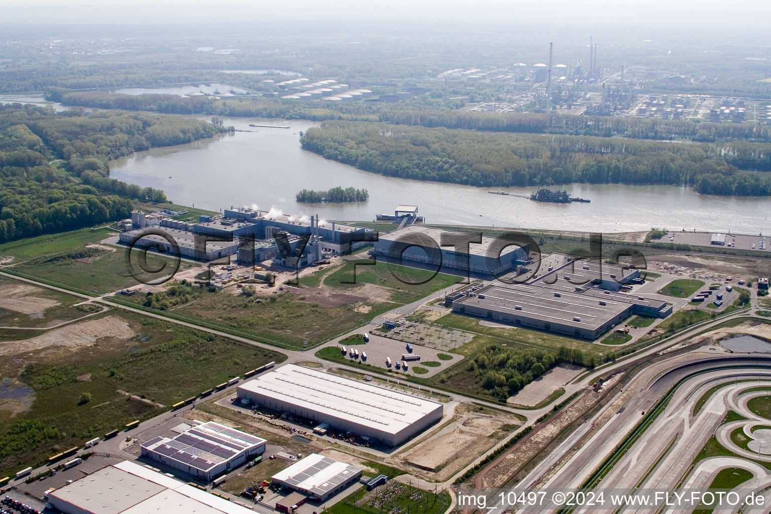 Oberwald industrial area in Wörth am Rhein in the state Rhineland-Palatinate, Germany