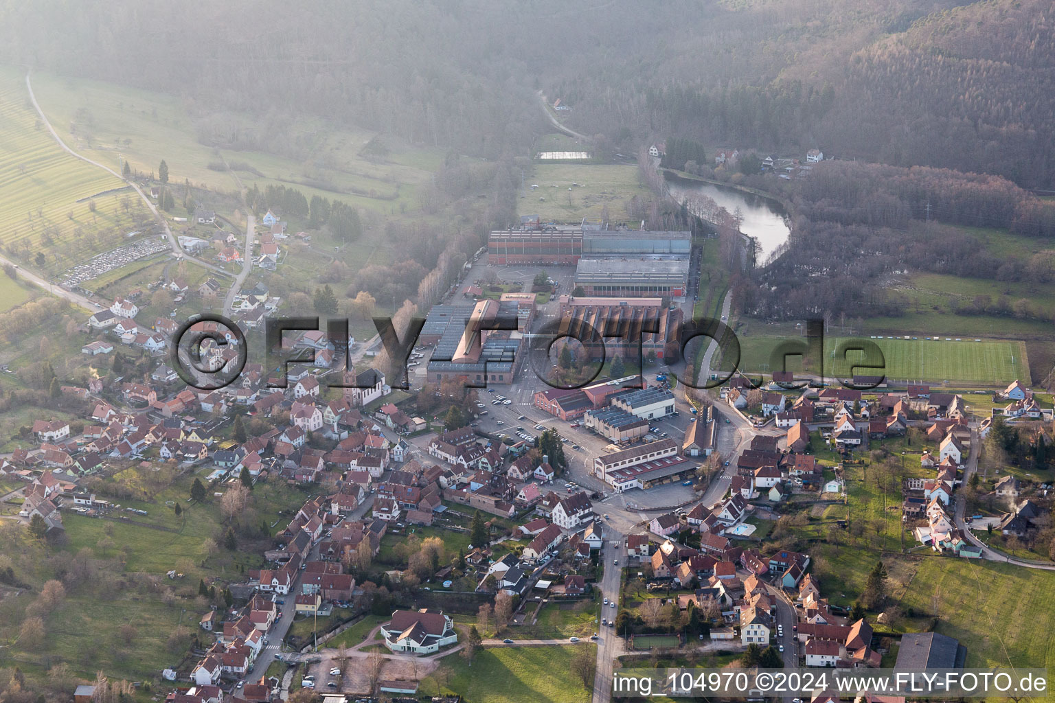 Aerial photograpy of Zinswiller in the state Bas-Rhin, France