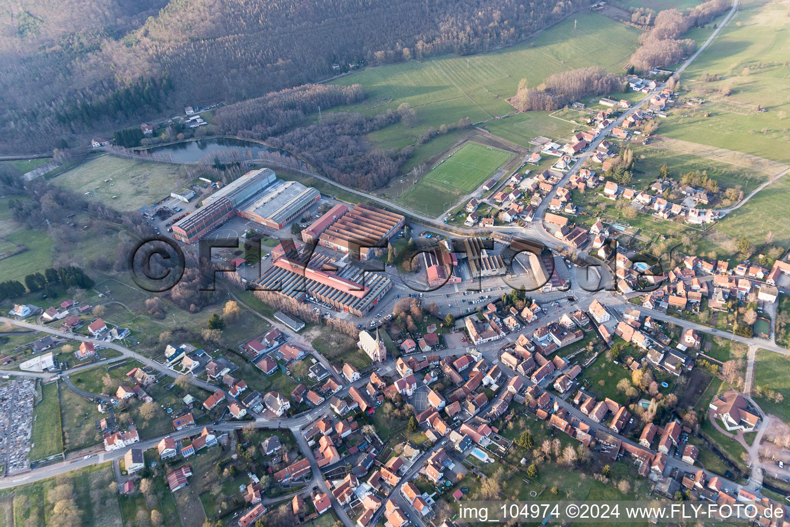 Zinswiller in the state Bas-Rhin, France out of the air