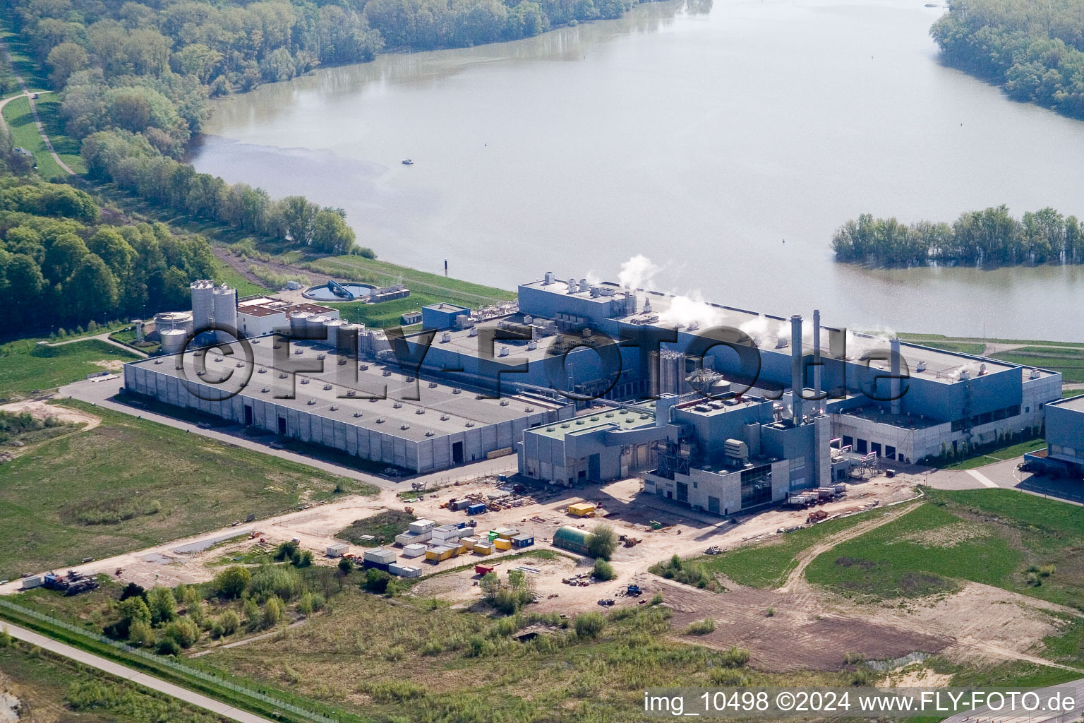 Oberwald industrial area, Palm paper mill in Wörth am Rhein in the state Rhineland-Palatinate, Germany