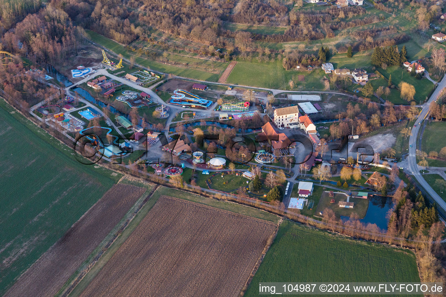 Leisure Centre - Amusement Park Didiland in Morsbronn-les-Bains in Grand Est, France seen from above