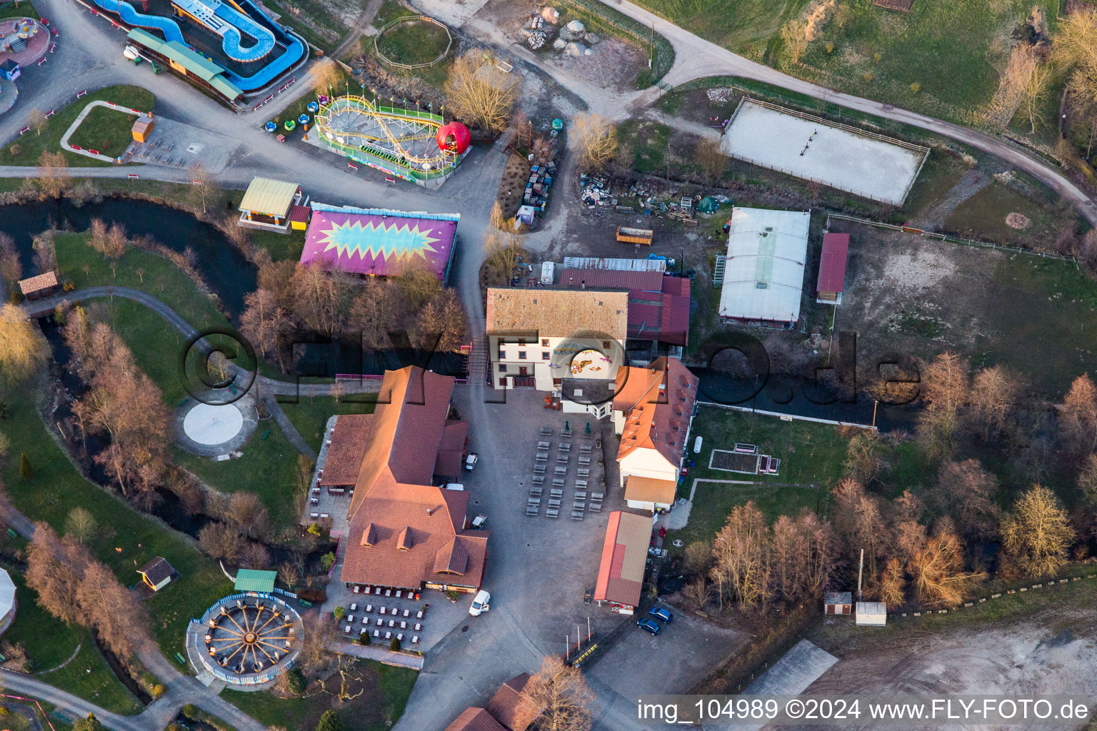 Leisure Centre - Amusement Park Didiland in Morsbronn-les-Bains in Grand Est, France from the plane