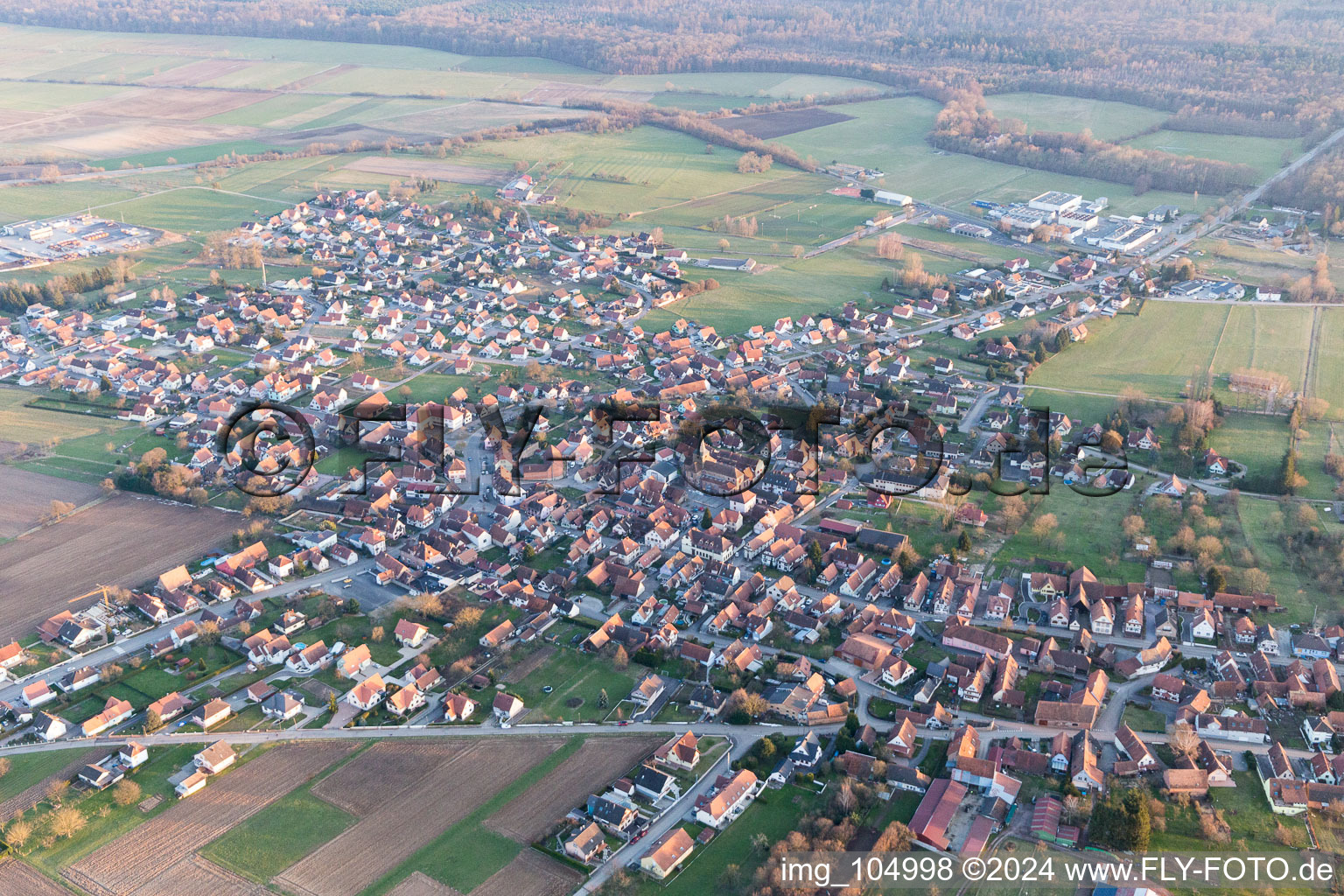 Drone image of Surbourg in the state Bas-Rhin, France