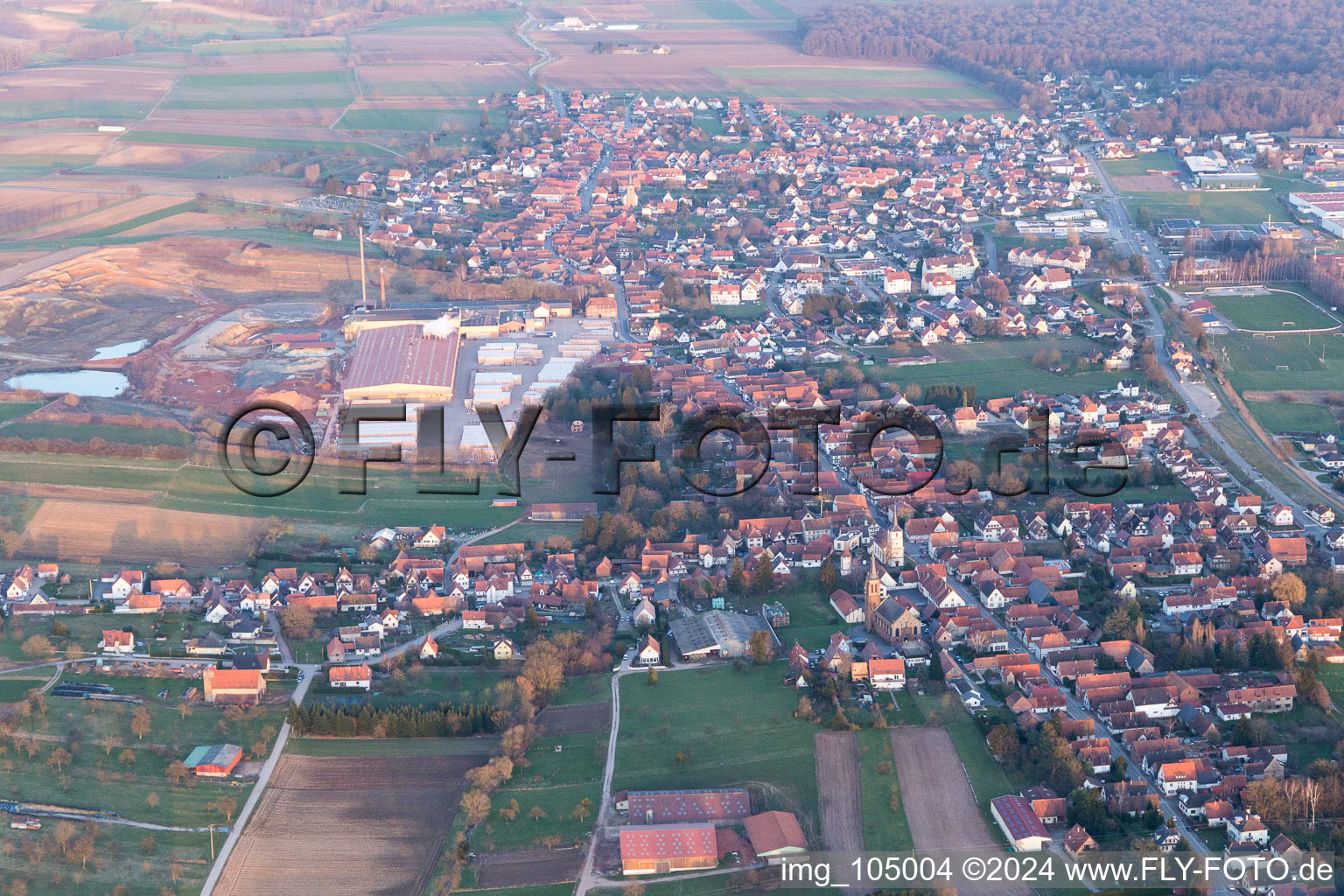 Betschdorf in the state Bas-Rhin, France out of the air