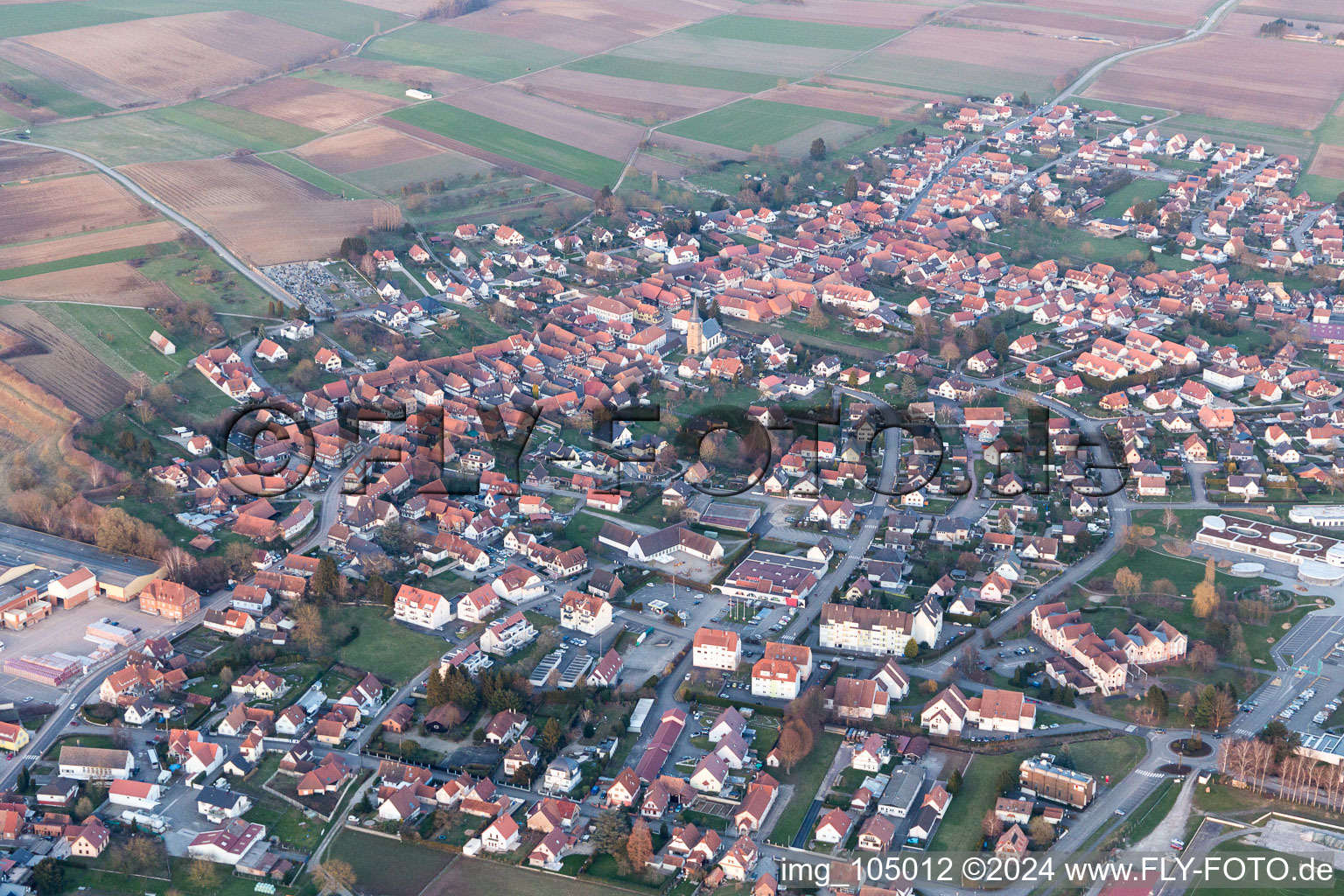 Drone image of Betschdorf in the state Bas-Rhin, France