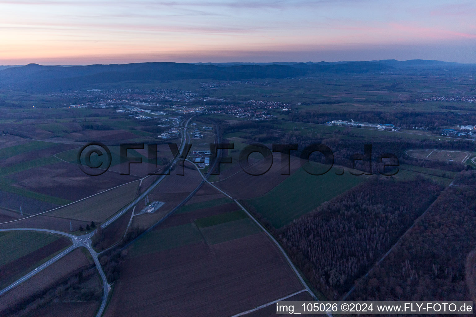 Oblique view of Wissembourg in the state Bas-Rhin, France