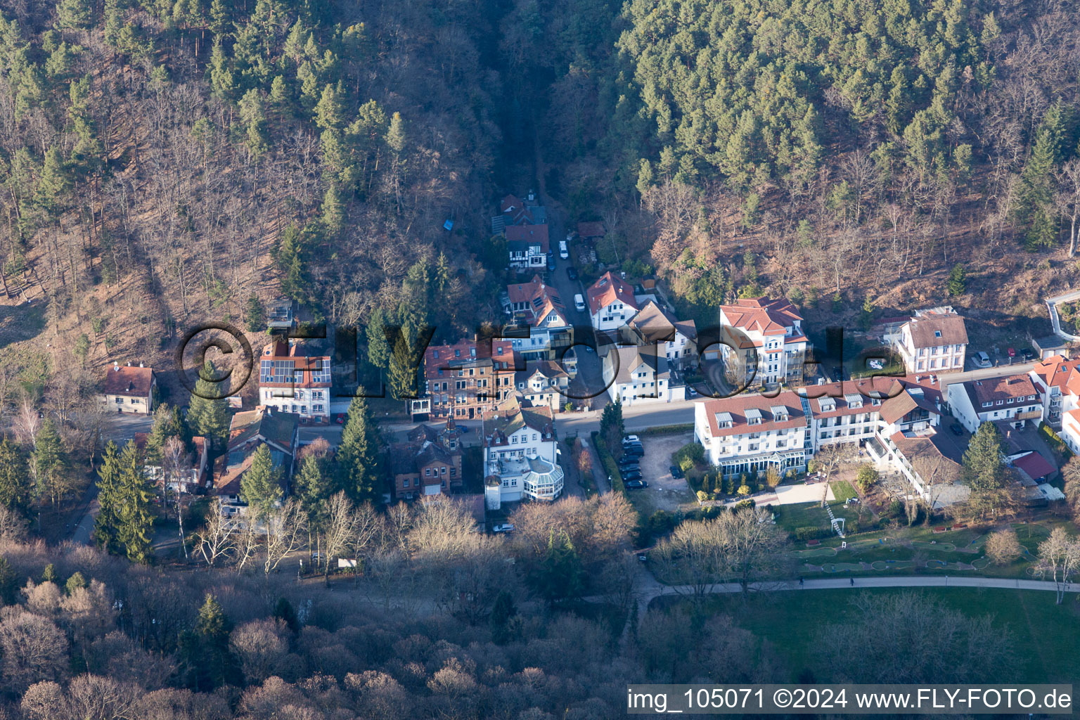 Bad Bergzabern in the state Rhineland-Palatinate, Germany from above