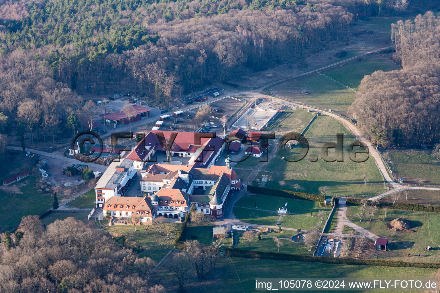 Bird's eye view of Bad Bergzabern in the state Rhineland-Palatinate, Germany