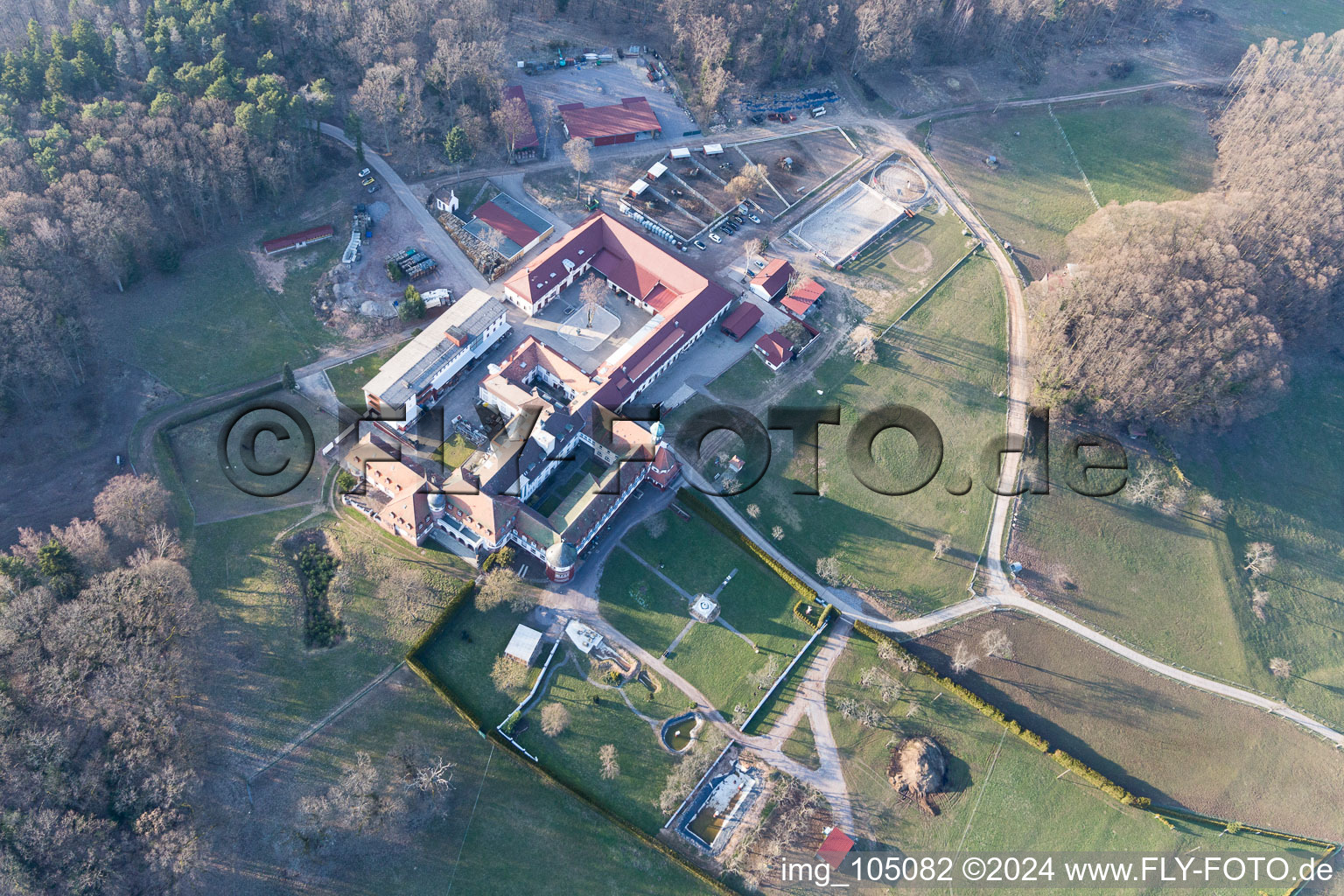 Drone image of Bad Bergzabern in the state Rhineland-Palatinate, Germany