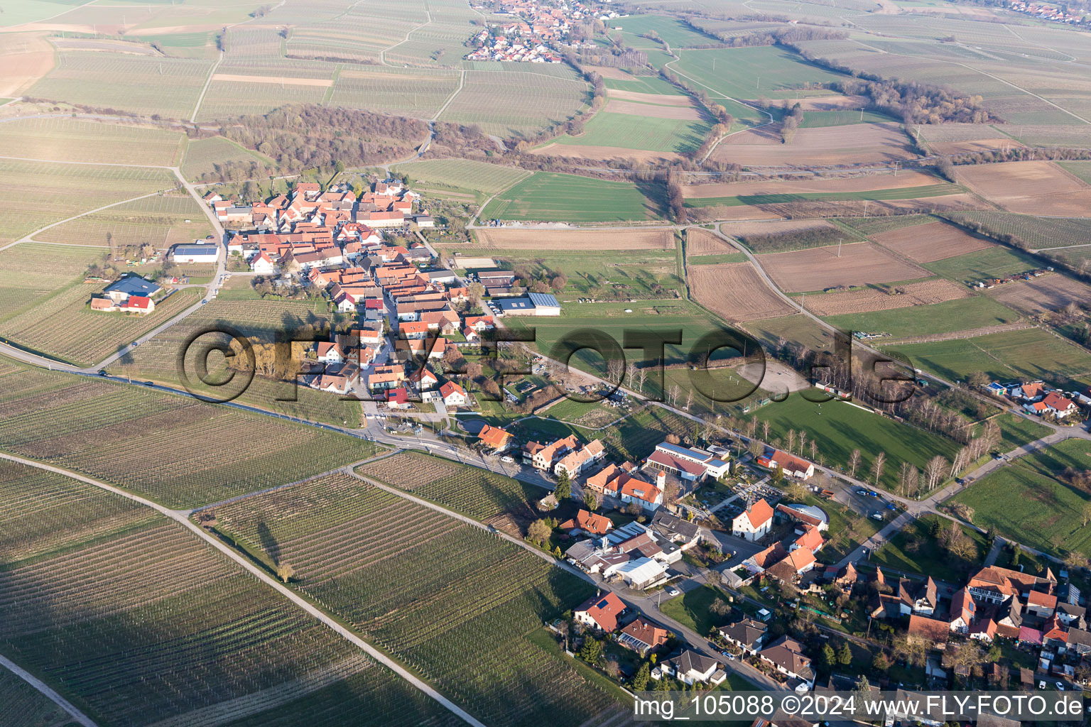 District Drusweiler in Kapellen-Drusweiler in the state Rhineland-Palatinate, Germany out of the air