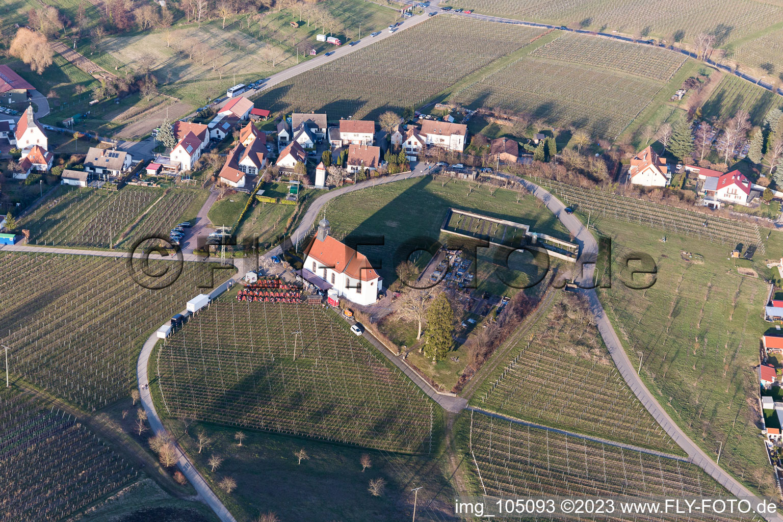 Drone image of District Gleiszellen in Gleiszellen-Gleishorbach in the state Rhineland-Palatinate, Germany