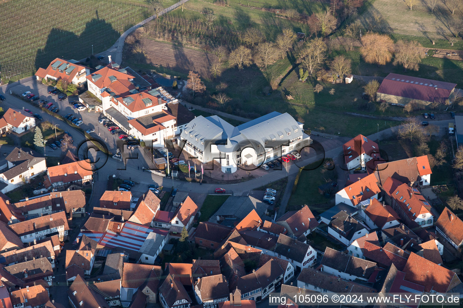 Aerial photograpy of South Palatinate Terraces in the district Gleiszellen in Gleiszellen-Gleishorbach in the state Rhineland-Palatinate, Germany