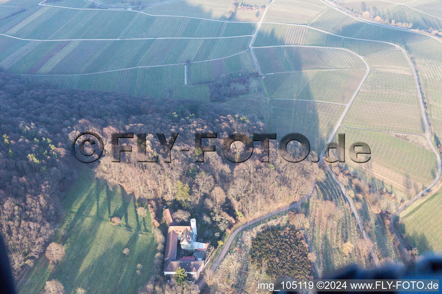 Leinsweiler in the state Rhineland-Palatinate, Germany seen from a drone