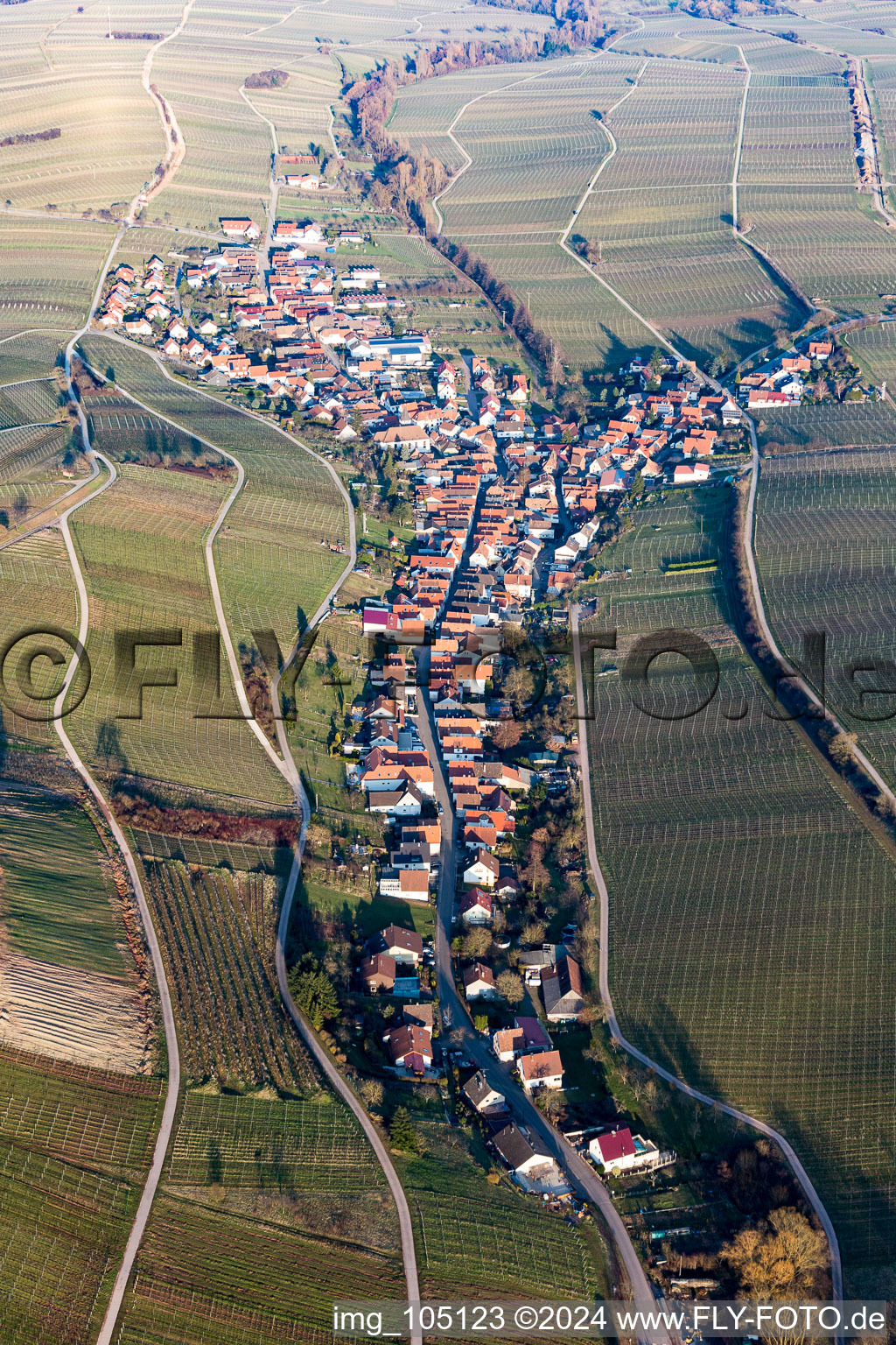 Ranschbach in the state Rhineland-Palatinate, Germany viewn from the air