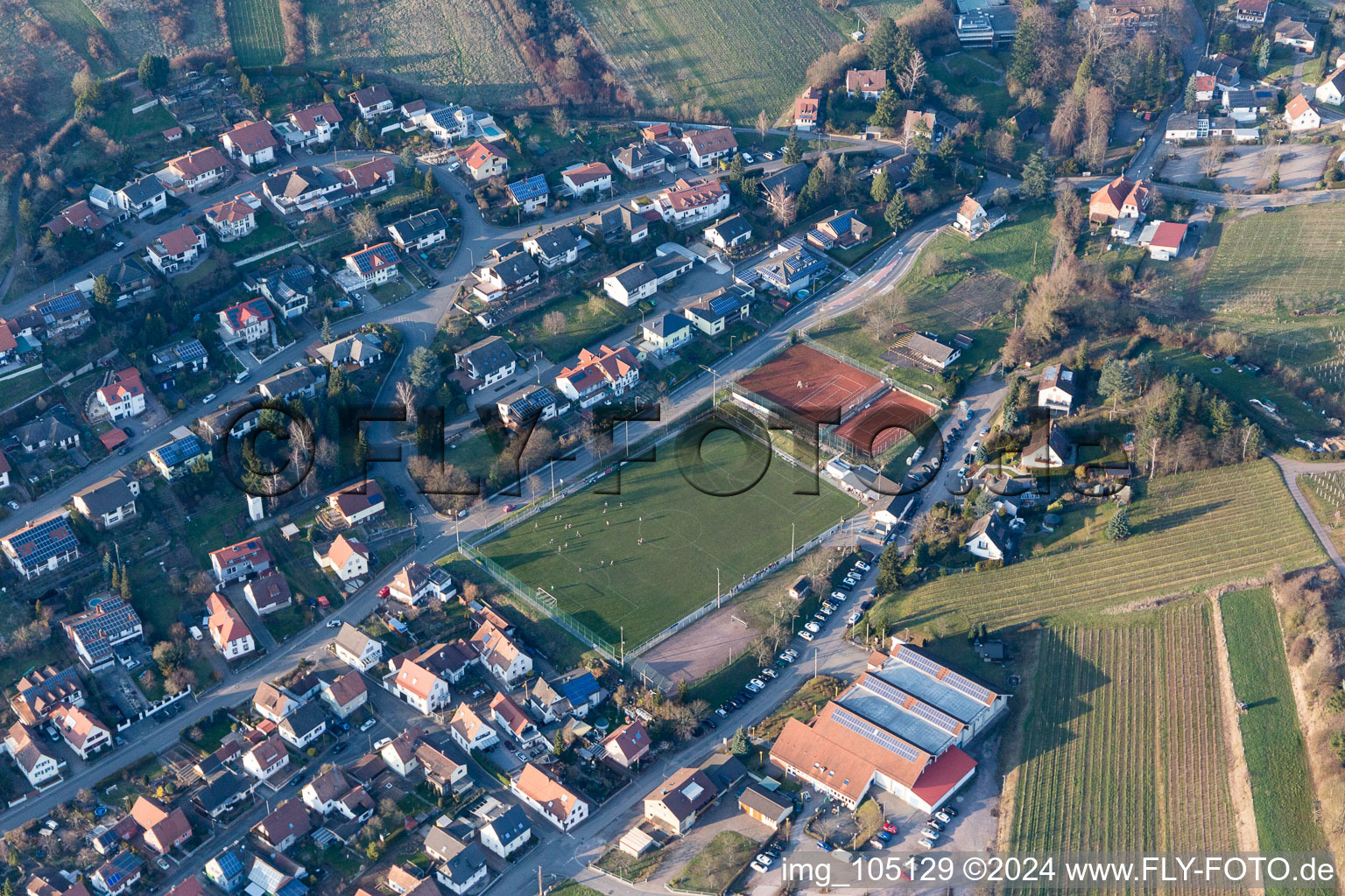 Oblique view of Albersweiler in the state Rhineland-Palatinate, Germany