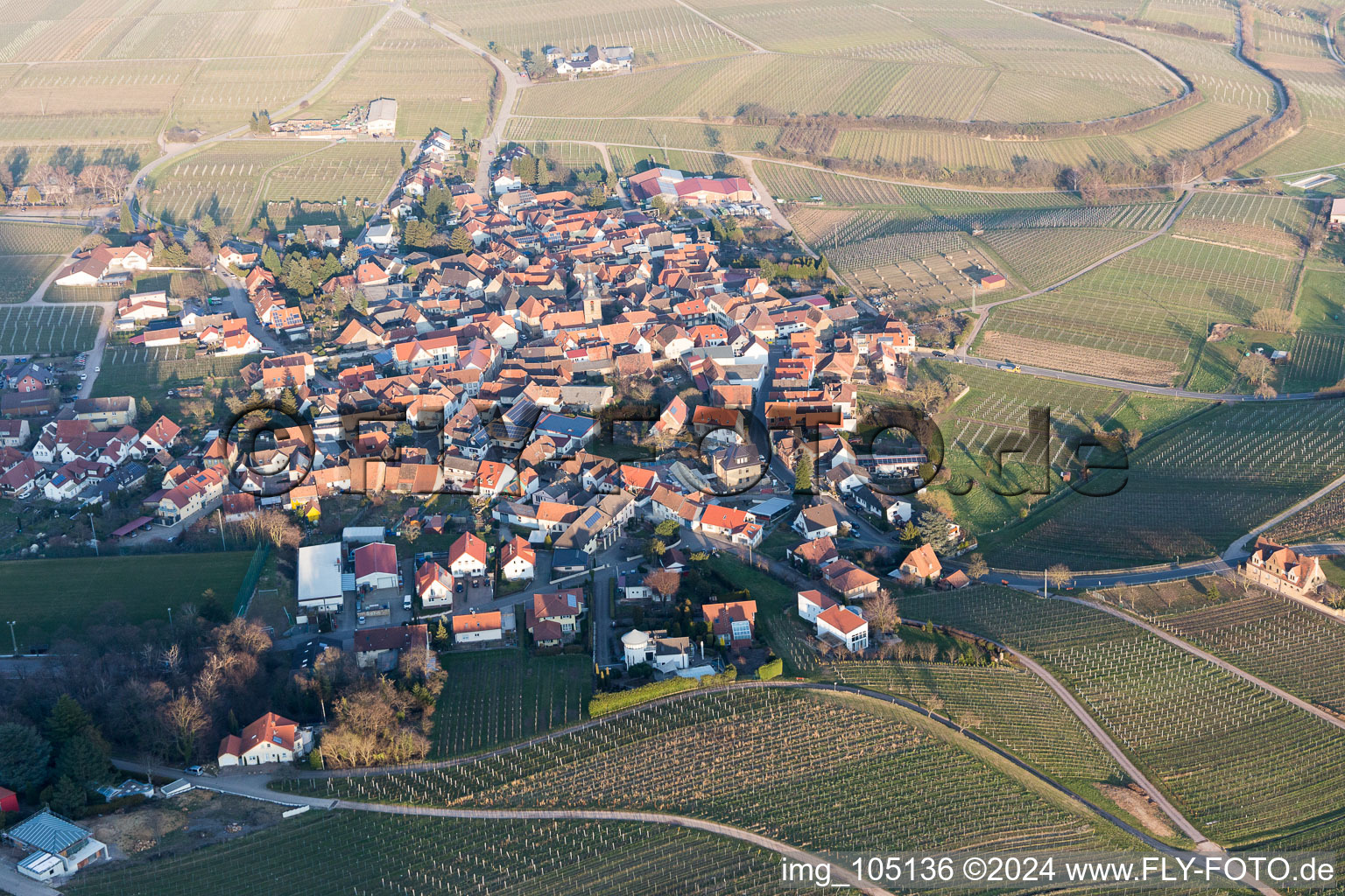 Aerial photograpy of Frankweiler in the state Rhineland-Palatinate, Germany