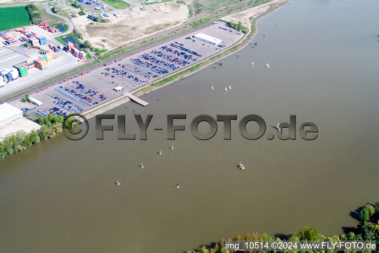 Rhine port in the district Maximiliansau in Wörth am Rhein in the state Rhineland-Palatinate, Germany
