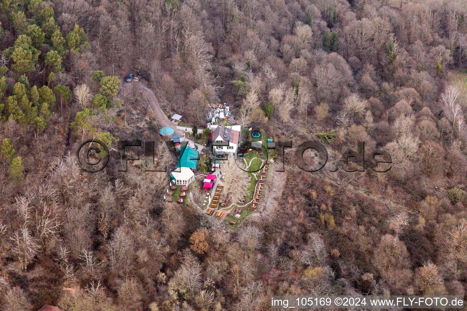 Aerial view of Zeter Berghaus in the district Diedesfeld in Neustadt an der Weinstraße in the state Rhineland-Palatinate, Germany