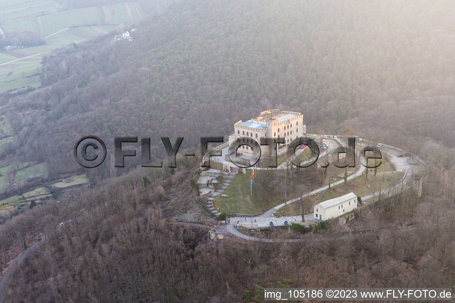 Bird's eye view of District Diedesfeld in Neustadt an der Weinstraße in the state Rhineland-Palatinate, Germany