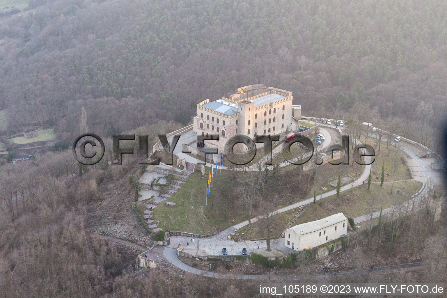 District Diedesfeld in Neustadt an der Weinstraße in the state Rhineland-Palatinate, Germany viewn from the air