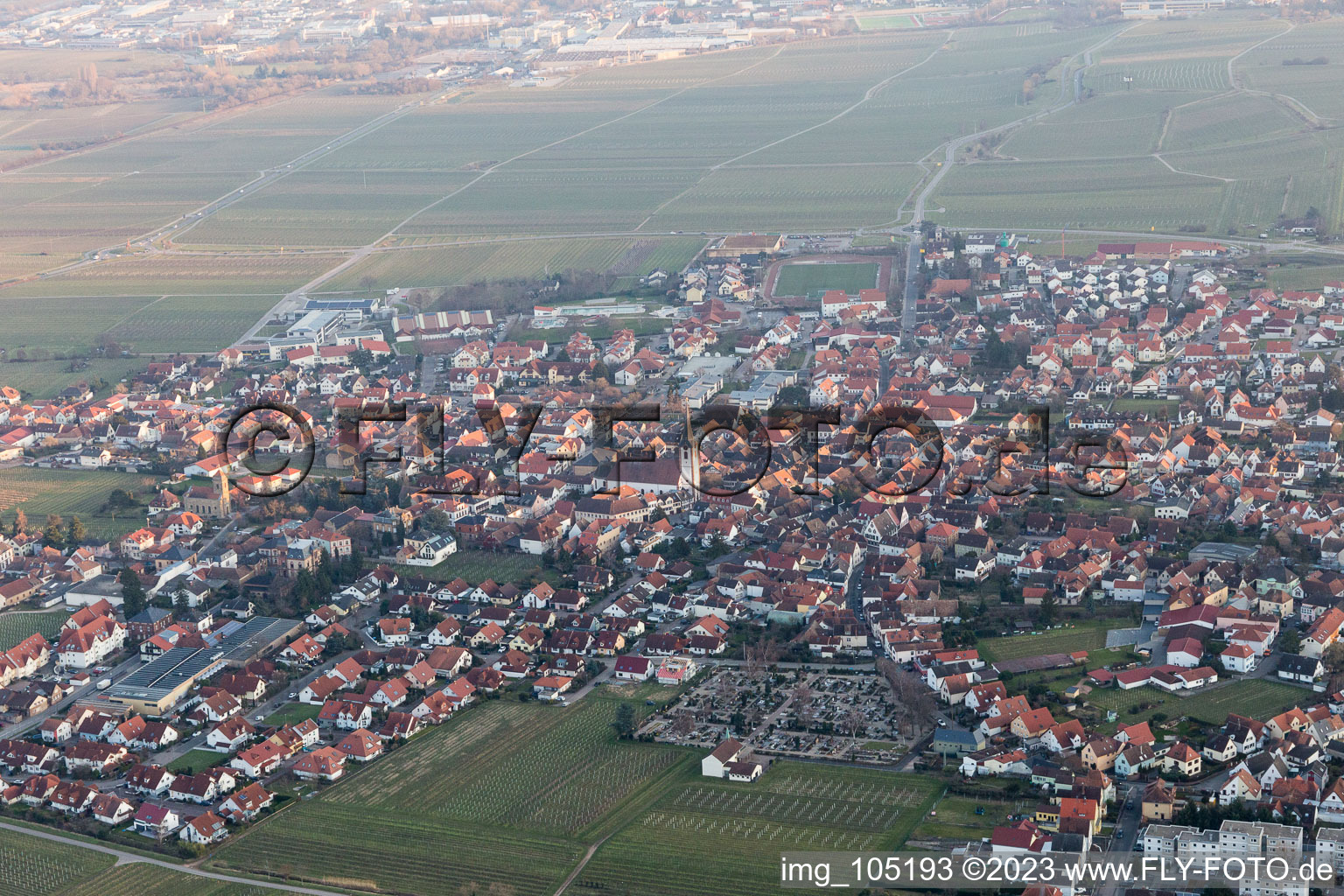 Drone image of District Diedesfeld in Neustadt an der Weinstraße in the state Rhineland-Palatinate, Germany