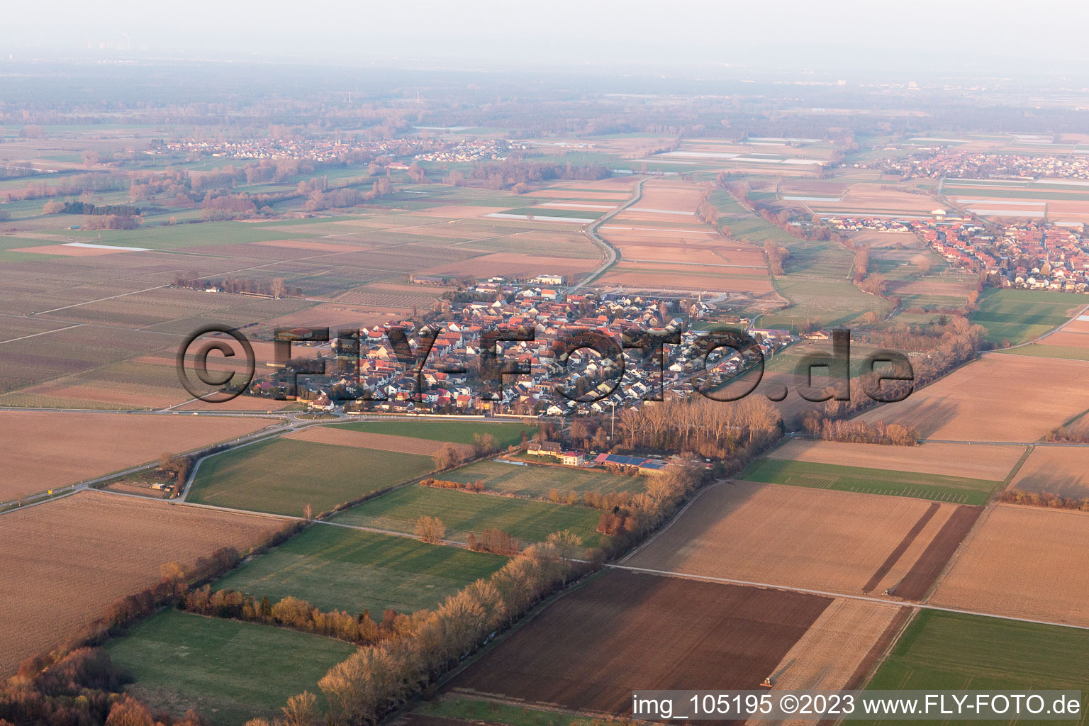 Venningen in the state Rhineland-Palatinate, Germany seen from a drone