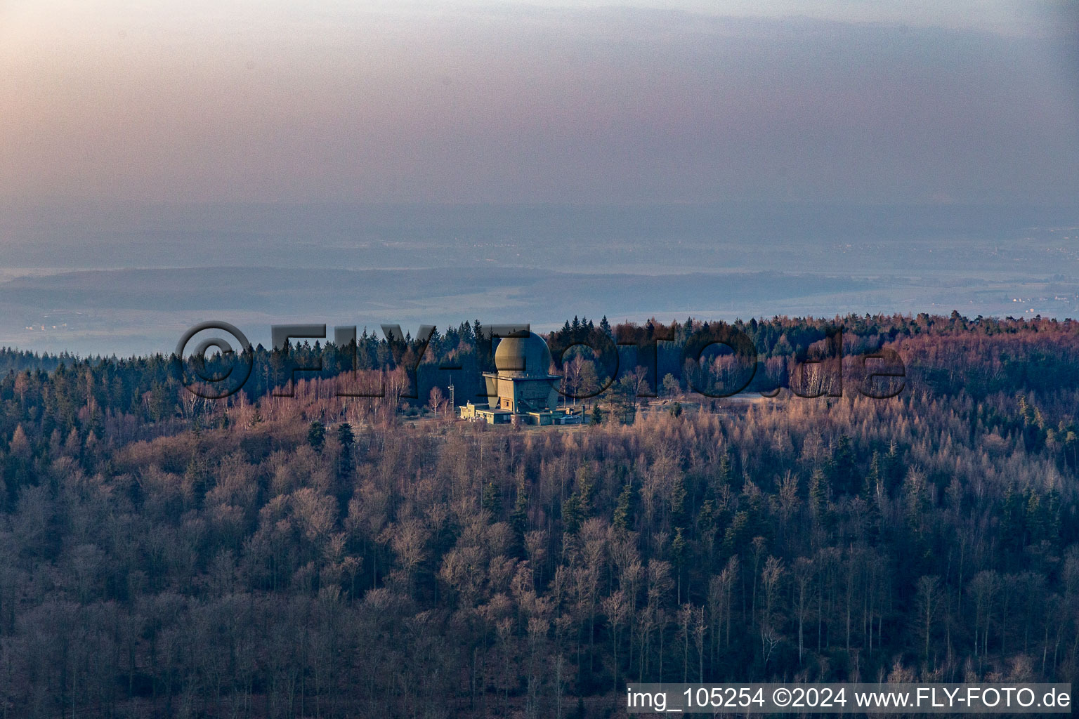 Aerial view of Radar station in Lampertsloch in the state Bas-Rhin, France