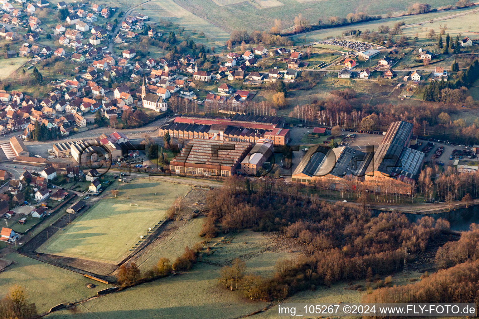 Zinswiller in the state Bas-Rhin, France from the plane