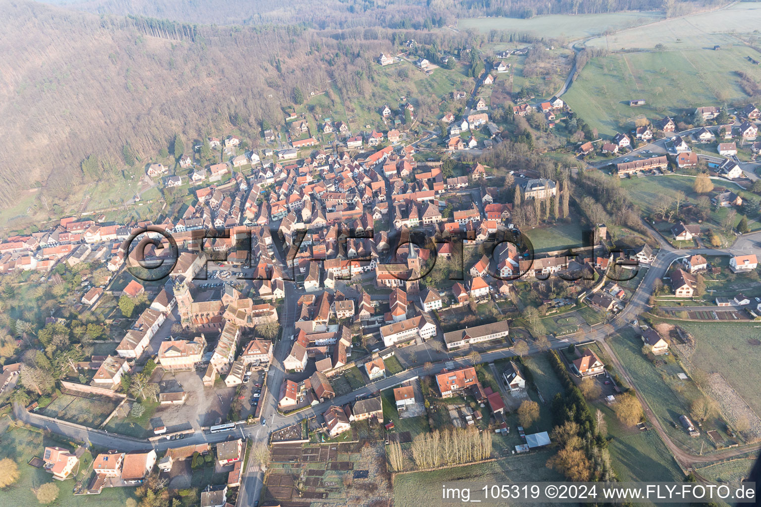 Neuwiller-lès-Saverne in the state Bas-Rhin, France out of the air