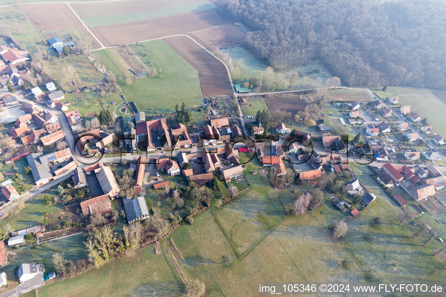 Oblique view of Geiswiller in the state Bas-Rhin, France