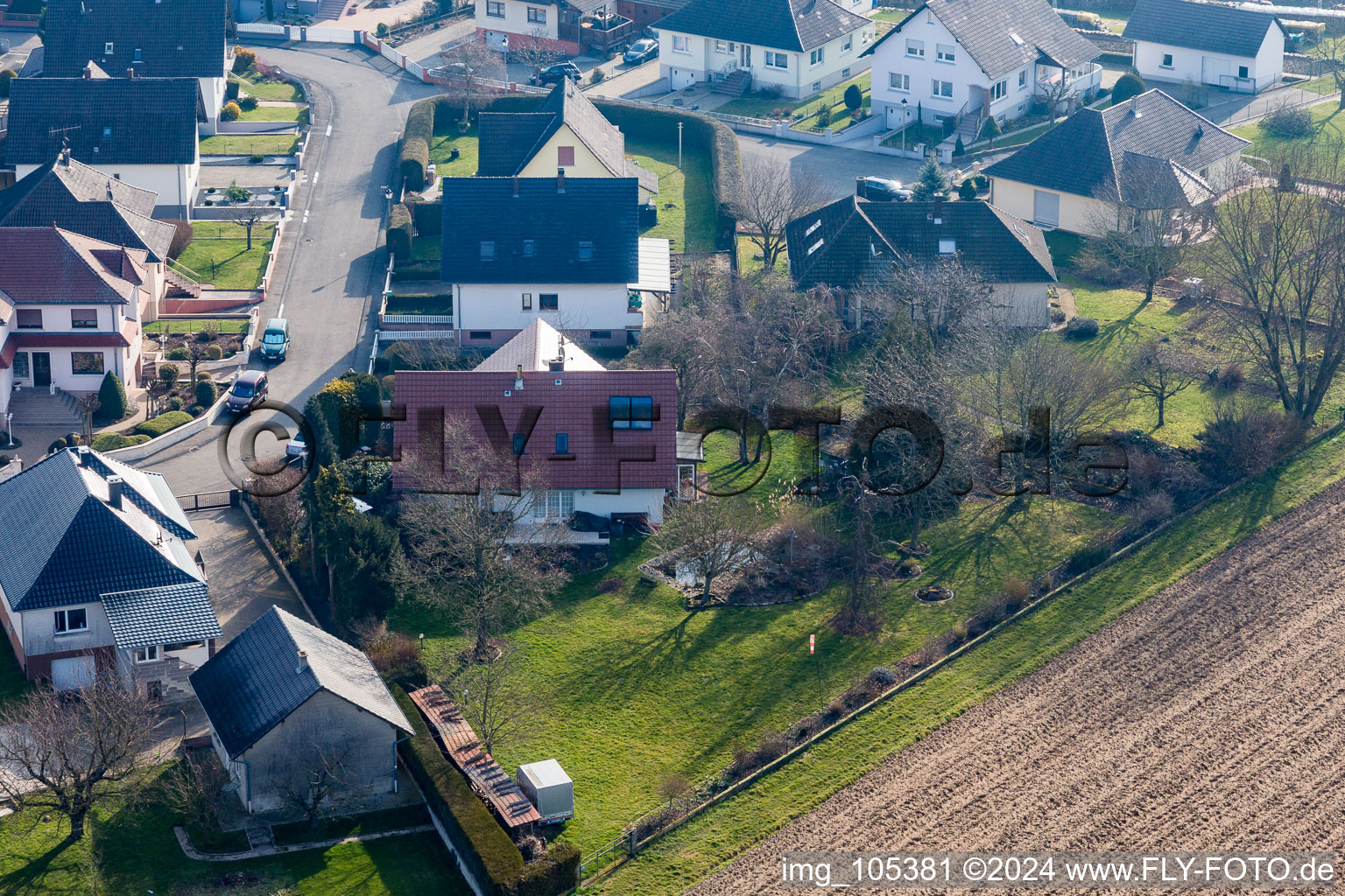 Drone recording of Schleithal in the state Bas-Rhin, France