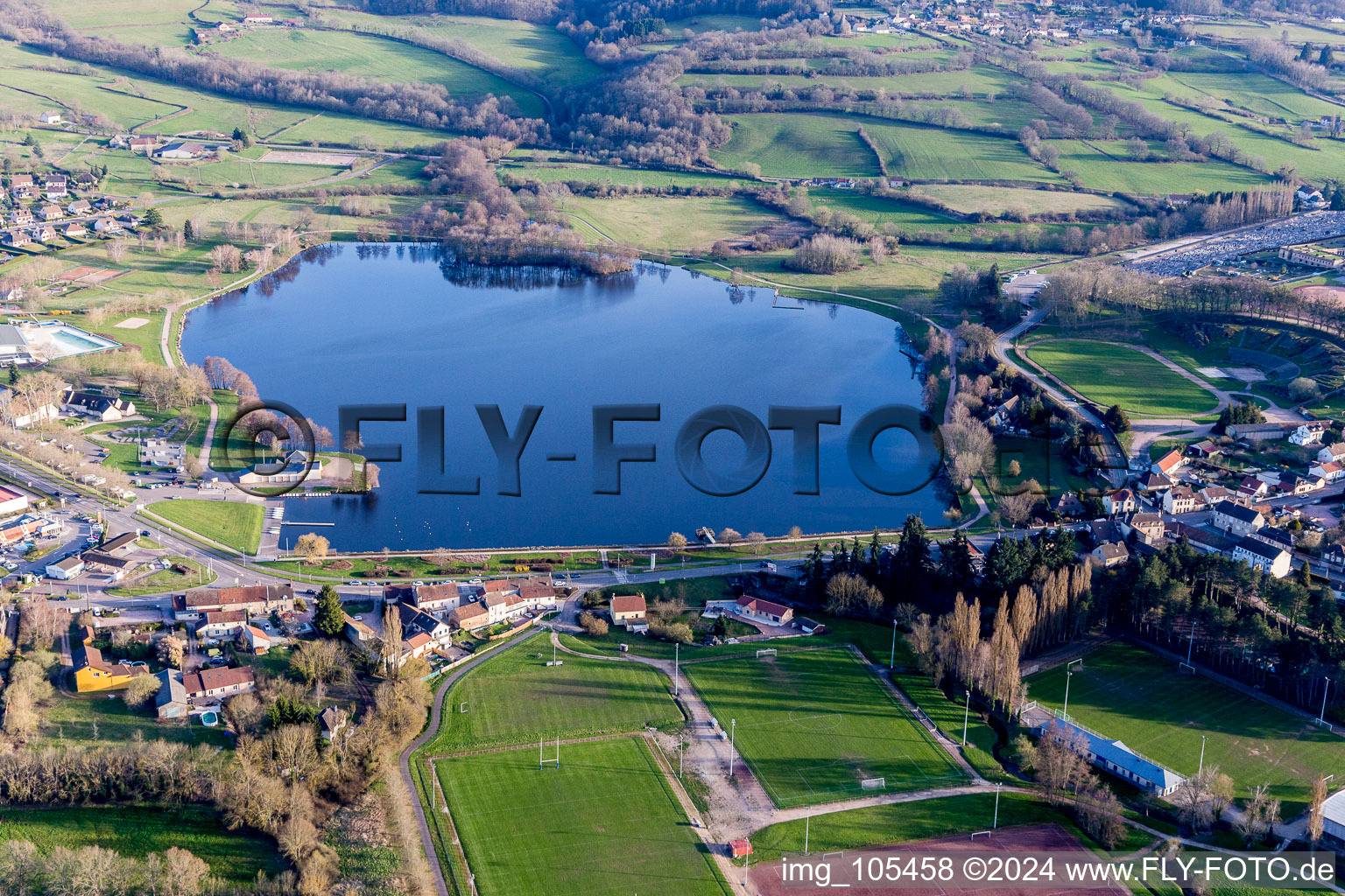 Aerial photograpy of (Burgundy) in Autun in the state Saone et Loire, France