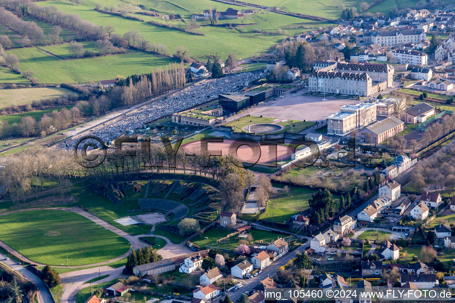 (Burgundy) in Autun in the state Saone et Loire, France from above