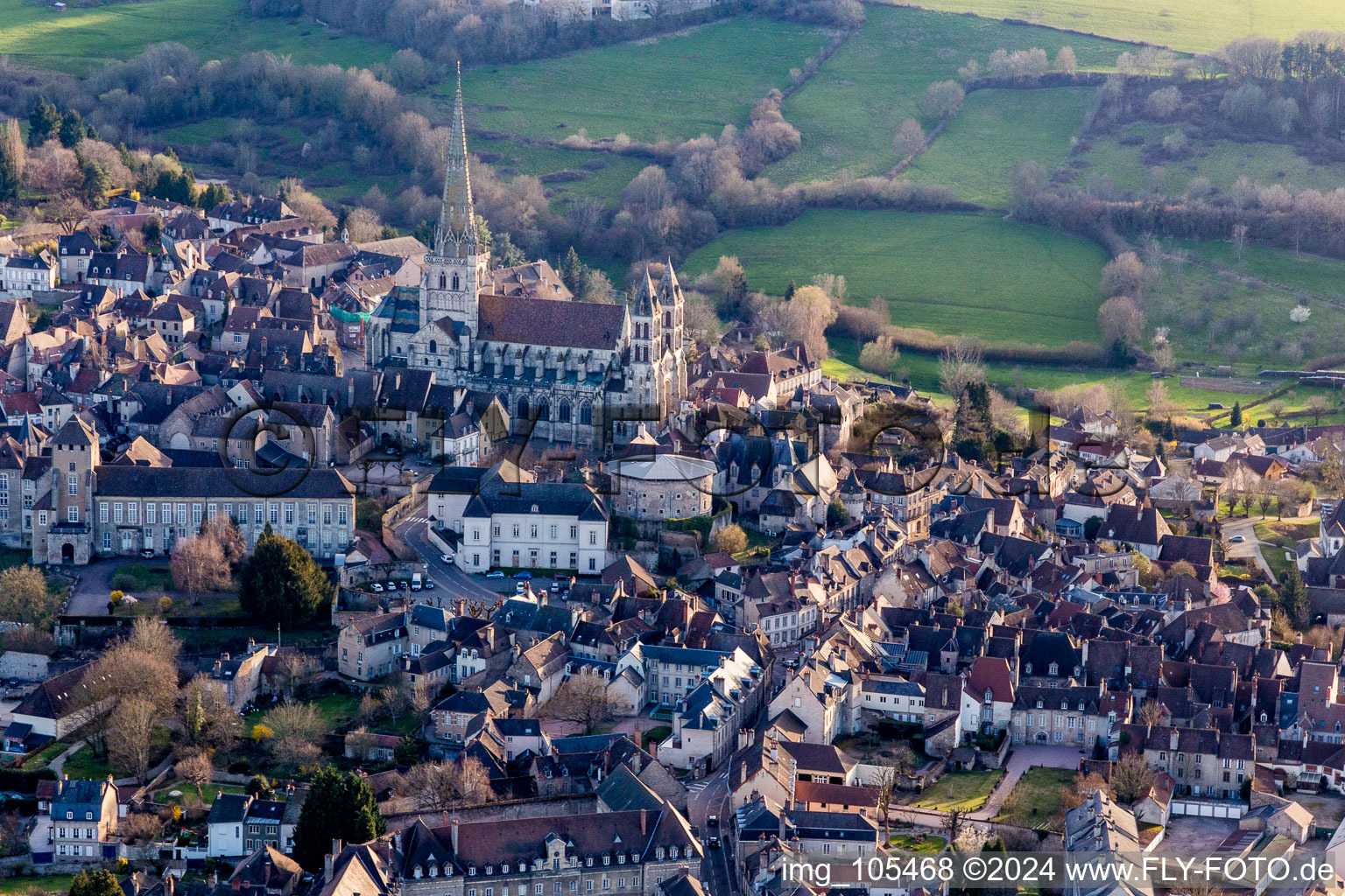 Church building of the medieval cathedral of Saint-Lazare in Autun in Bourgogne-Franche-Comte, France