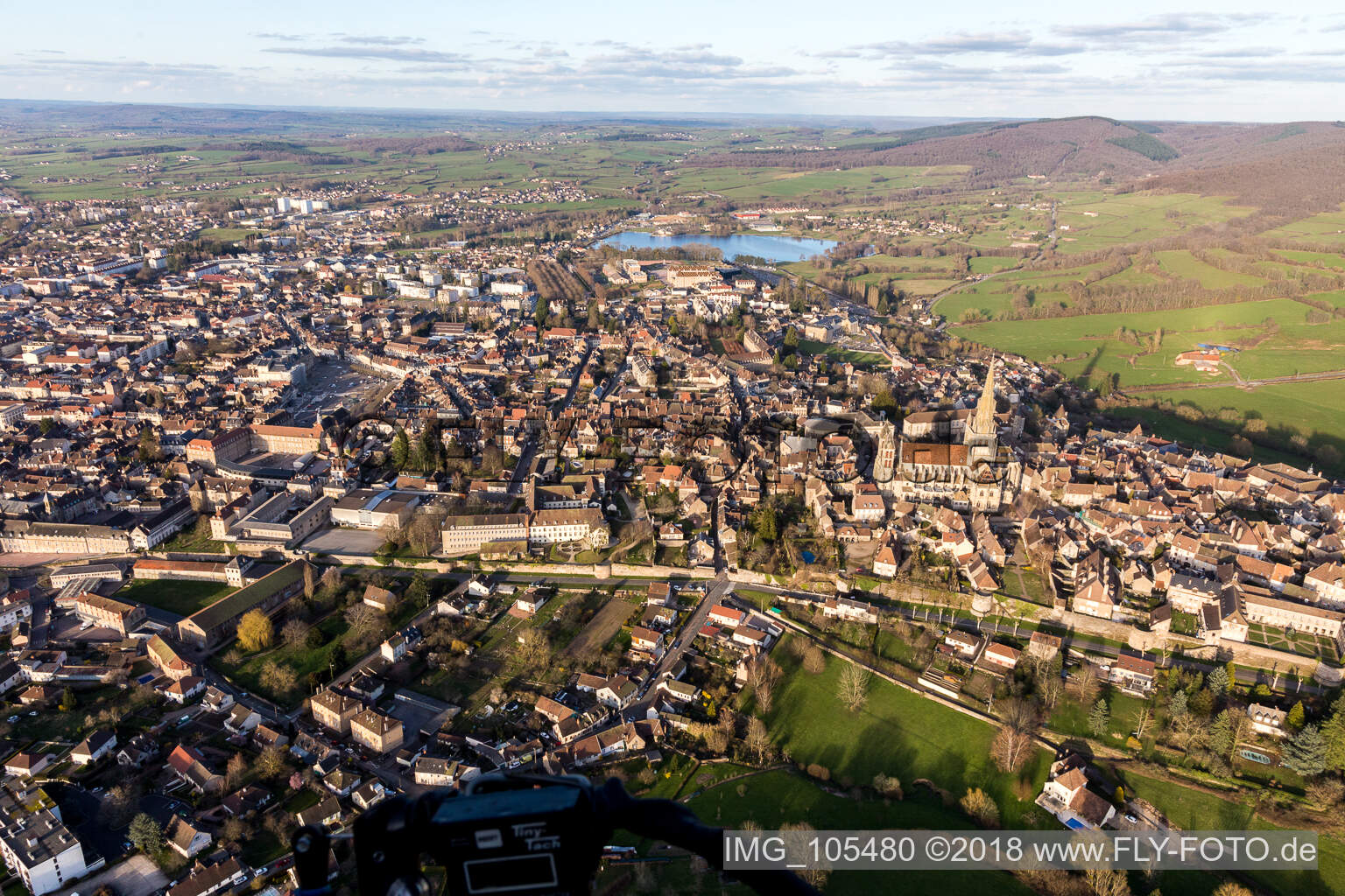 Aerial photograpy of (Burgundy) in Autun in the state Saone et Loire, France