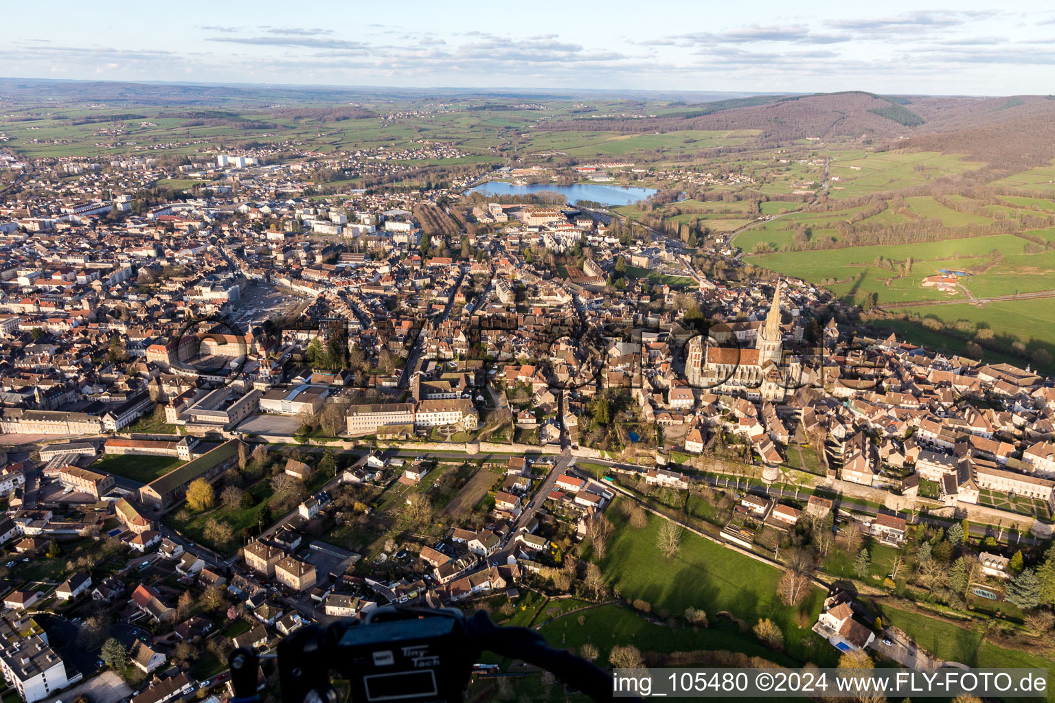 Aerial photograpy of (Burgundy) in Autun in the state Saone et Loire, France