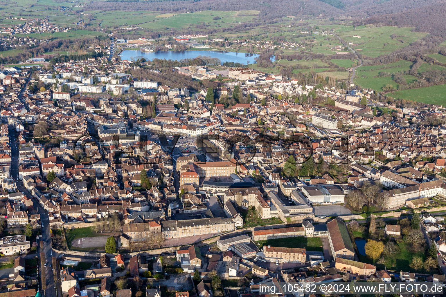 (Burgundy) in Autun in the state Saone et Loire, France from above