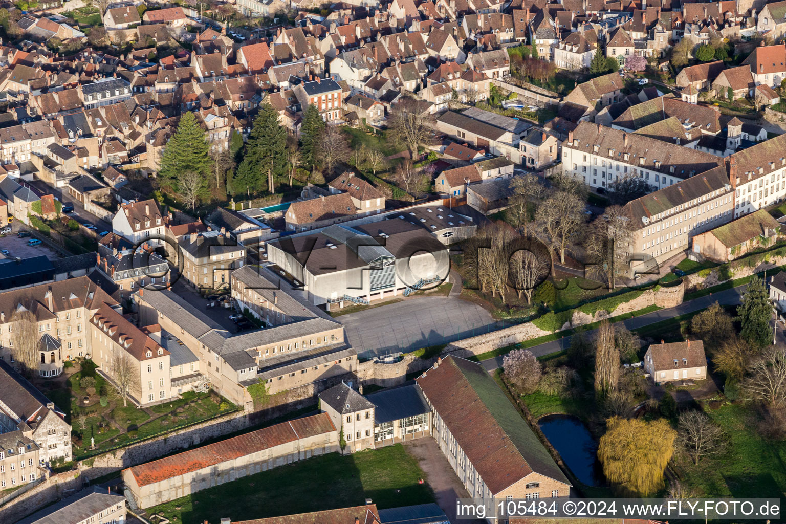 (Burgundy) in Autun in the state Saone et Loire, France seen from above