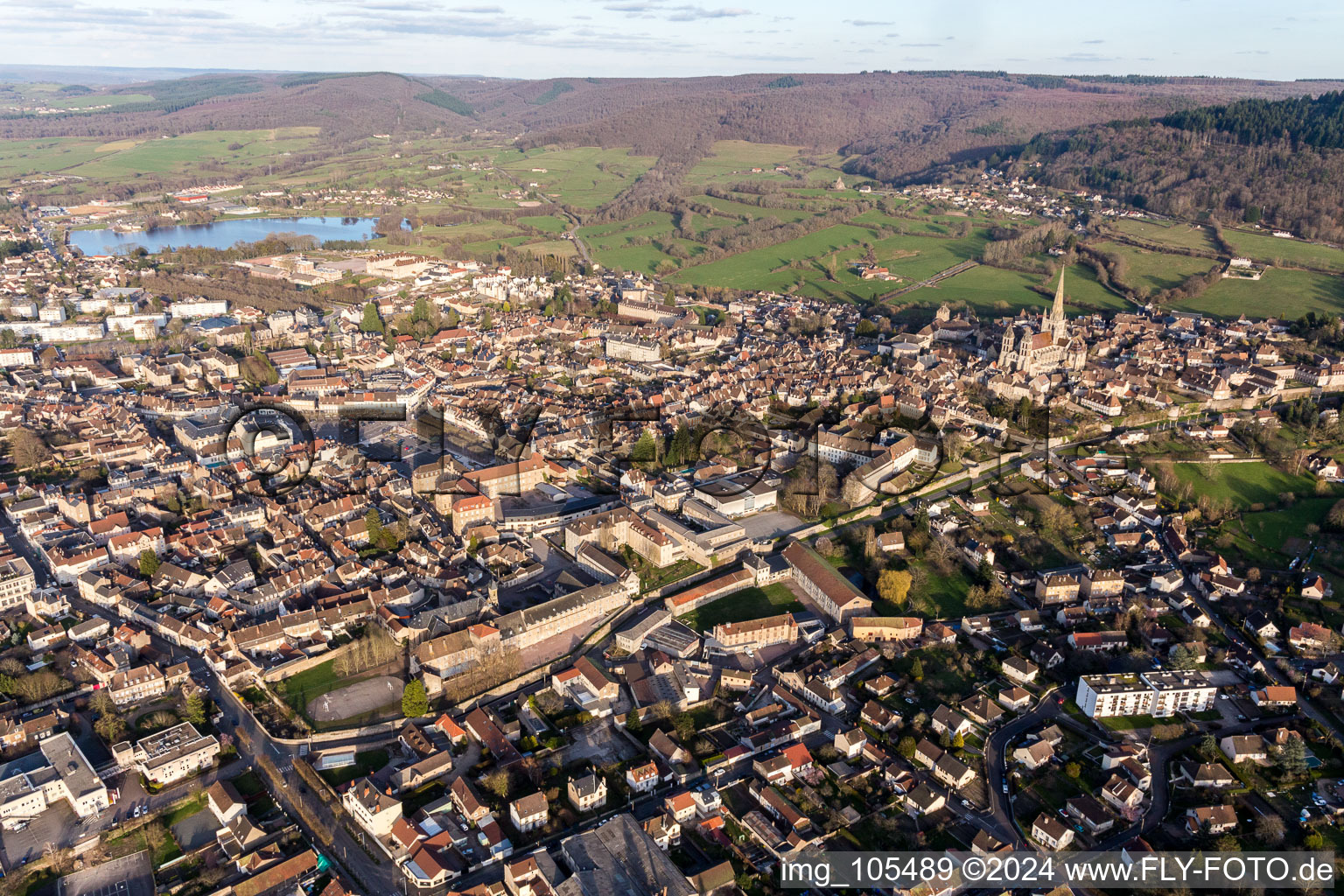 Drone recording of (Burgundy) in Autun in the state Saone et Loire, France