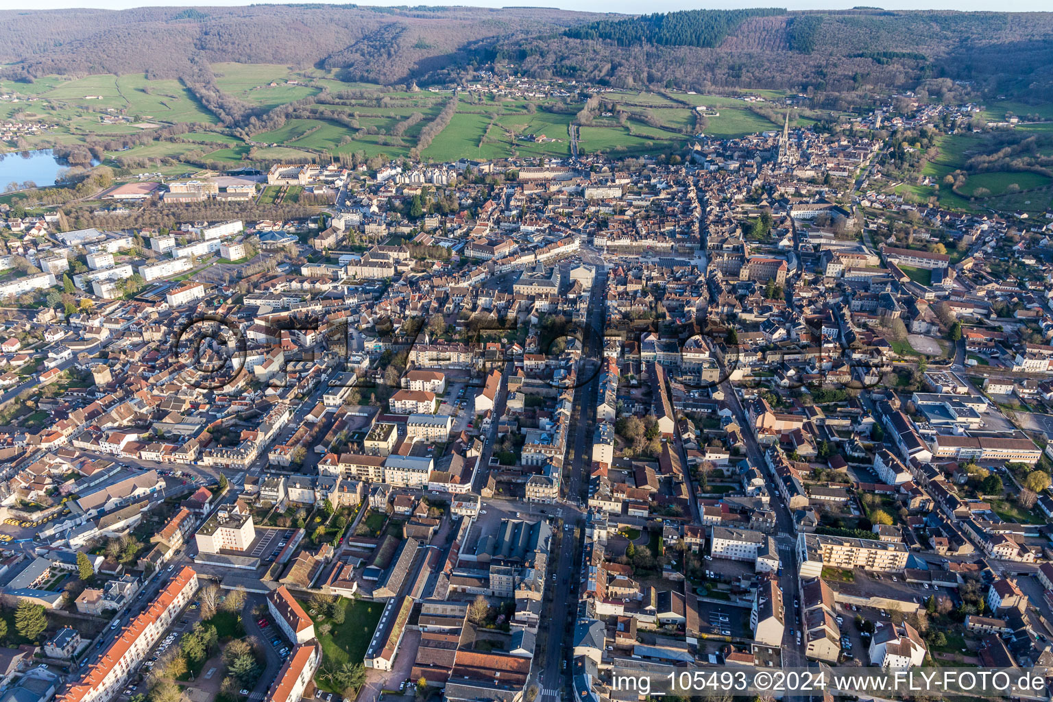 (Burgundy) in Autun in the state Saone et Loire, France from the drone perspective