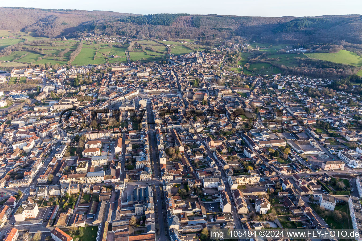 (Burgundy) in Autun in the state Saone et Loire, France from a drone