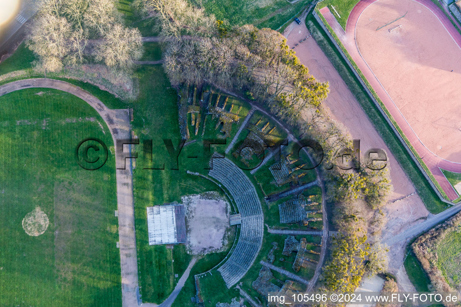 Aerial view of (Burgundy) in Autun in the state Saone et Loire, France