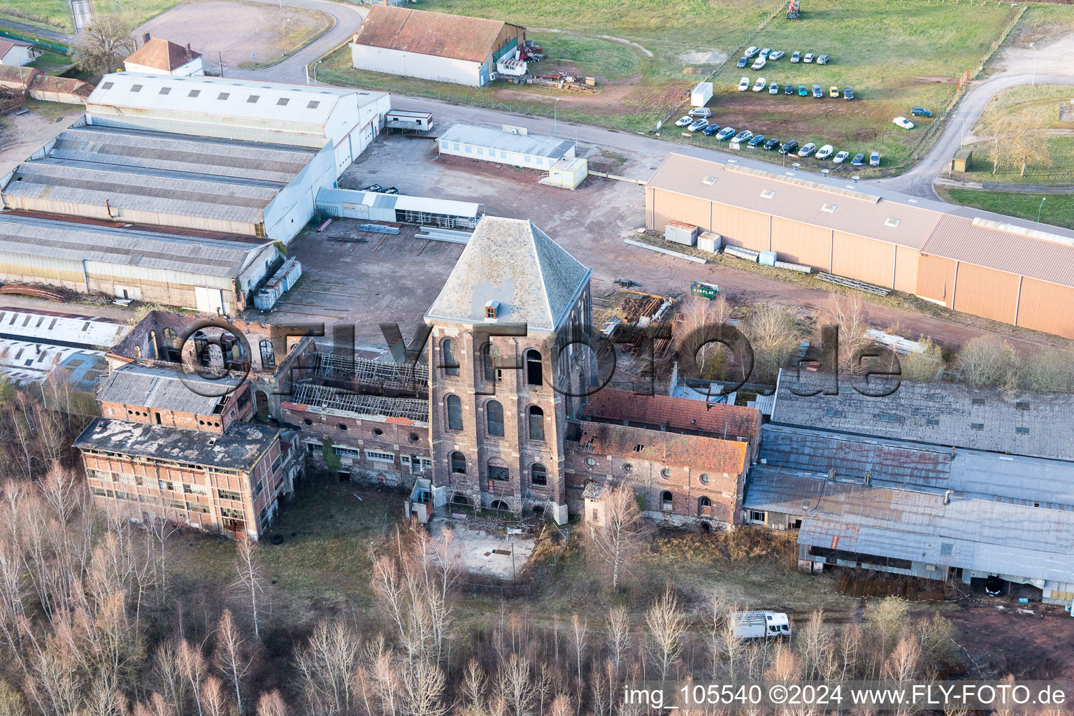 Former steelworks (Burgundy) in Épinac in the state Saone et Loire, France out of the air